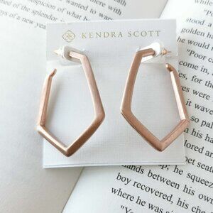 NEW Kendra Scott Lonnie Rose Gold Hoop Earrings Authentic